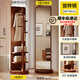 德旭家用衣帽架一體穿衣鏡可旋轉移動(dòng)女生臥室大試衣鏡全身鏡落地鏡子 復古胡桃-方形大號雙層-46*168cm