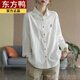 東方鴨出口法國復古棉質(zhì)刺繡長(cháng)袖襯衫女裝大碼寬松襯衣百搭休閑上衣 白色 XL 【建議130-145斤】