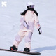 酷峰新款韓版滑雪服男女加厚保暖防水單雙板裝備分體滑雪衣褲情侶雪衣 粉紫心套裝  XS