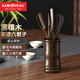 金灶（KAMJOVE） 黑檀木實(shí)木茶道六君子套裝 功夫茶具茶藝組合茶盤(pán)擺件實(shí)木精雕 KP-8