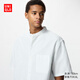 優(yōu)衣庫男裝女裝棉麻條紋立領(lǐng)襯衫/短袖襯衣開(kāi)衫休閑25新款474529 01 乳白色 2XL /185/112C