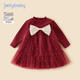 JELLYBABY【網(wǎng)紗公主裙】25冬款新品女童蝴蝶結圓點(diǎn)舒適柔軟蓬蓬裙連衣裙