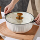 大湯盆家用雙耳品鍋大容量湯盆帶蓋陶瓷湯煲湯碗 2.3升公主煲湯鍋 9英寸福瑞祥袋蓋鍋一個(gè)