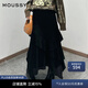 moussy 新品法式田園風(fēng)不規則荷葉邊半身裙028IAZ31-1012 020黑色 M