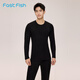 快魚(yú)男士暖膚內衣套裝2025冬季新款純色秋衣秋褲雙面絨居家服睡衣男裝 黑色 3XL
