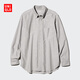 優(yōu)衣庫男裝女裝牛津紡襯衫/長(cháng)袖襯衣休閑素色通勤482445 06 鉛灰色 L
