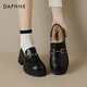 達芙妮厚底加絨樂(lè )福鞋女秋冬季2025新款小皮鞋女通勤一腳蹬單鞋女棉鞋