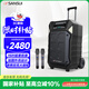 山水（SANSUI）戶(hù)外K歌專(zhuān)用廣場(chǎng)舞拉桿音響室外演出大功率重低音帶無(wú)線(xiàn)麥克風(fēng)15英寸 D15電木吉他民謠樂(lè )器音箱