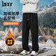 IZEXX奧粒絨休閑褲男秋冬款加厚加絨保暖北極絨百搭褲子ZAP71黑色2XL