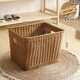 ken's 臟衣籃家用浴室臟衣服收納筐酒店仿藤編洗衣籃大號玩具框箱 棕色44*36*30cm