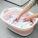 優(yōu)依?？烧郫B嬰幼兒浴盆洗衣盆大號加厚塑料盆便攜式新生兒洗澡盆 粉色