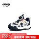 Jeep吉普男童春秋兒童運動(dòng)鞋軟底輕便冬季跑步鞋女童2025新款二棉童鞋 深藍紅【網(wǎng)面】 28 鞋內長(cháng)約18.2cm