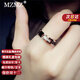 MZMZ玫瑰金色食指戒指女簡(jiǎn)約個(gè)性鑲鉆尾戒指環(huán)雙十二生日禮物送女友 玫瑰金戒指 美碼6號
