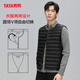 鴨鴨冬季輕薄保暖時(shí)尚圓領(lǐng)內恤羽絨背心男士馬夾