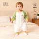 宜爽兒嬰兒連體衣春秋冬寶寶加絨哈衣新生兒分腿睡袋 綠配杏   90cm   