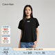 Calvin KleinJeans夏季女士通勤休閑ck字母印花舒適純棉圓領(lǐng)內搭短袖T恤上衣 BEH-太空黑 XS （推薦80-95斤）