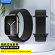 Freeson 適用蘋果手表帶apple iwatch運動回環(huán)式尼龍表帶S10/9/8/7/6/5/4/Ultra2【38/40/41/42MM】黑色