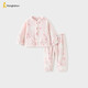 童泰（TONGTAI）寶寶套裝秋冬季兒童內衣男童女童雙面珊瑚絨衣服睡衣粉色120cm