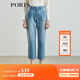 PORTS寶姿女裝中腳口牛仔長(cháng)褲LL9P075LZC011 亮藍色 L (8)