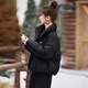 森馬（Semir）羽絨棉服女短款寬松大碼2025款冬季時(shí)尚高端小個(gè)子設計感保暖外套 黑色 S 85-105斤