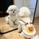 阿莫爾秋冬加絨小熊背心狗狗衣服泰迪比熊小型犬寵物絨衣蝴蝶結小熊衣服 米色【單面絨口袋熊】 XS-超小 約1-2斤 詳參考尺碼表