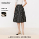 珂萊蒂爾【盈動(dòng)綻放】2025夏季經(jīng)典黑色波點(diǎn)半身裙女高腰A字半裙 黑色 XL