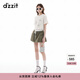 DZZIT地素短袖T恤2025夏季新款運動(dòng)休閑蝴蝶刺繡貼布繡上衣女3J2B3311U 淺黃色 S