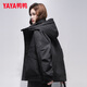 鴨鴨（YAYA）羽絨服短款2024冬季新款休閑百搭男女同款保暖外套YX 黑色 L (175)
