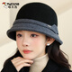 啄木鳥(niǎo)（TUCANO）漁夫帽女秋冬天新款羊毛針織保暖帽子英倫復古盆帽氣質(zhì)百搭禮帽潮 黑色 均碼