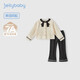 JELLYBABY【蝴蝶結領(lǐng)時(shí)髦高級套裝】秋款女童洋氣外套+褲子大童