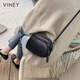 viney包包女包牛皮斜挎包單肩包小包輕奢生日禮物送女友老婆 【黑色】高檔實(shí)用洋氣小圓包