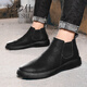 普步仕品牌馬丁靴男2025秋冬季新款真皮復古工裝鞋男潮流時(shí)尚百搭靴子男 黑色(四季款) 42
