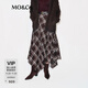 MO&Co.半身裙2025冬新品灰棕格紋不規則裙擺失衡感輕搖滾風(fēng)MBE4SKTT07 灰棕格 XS