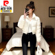 皮爾卡丹（pierre cardin）小個(gè)子鴨絨羽絨服女冬季2025新款立領(lǐng)顯瘦短款白鴨絨羽絨服外套 乳白色 M