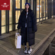俞兆林羽絨棉服女中長(cháng)款過(guò)膝2025冬季新款韓版棉襖寬松加厚棉衣外套 黑色 (加厚) S 80-100斤