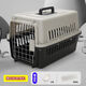 LZJV寵物航空箱貓咪狗狗外出便攜貓籠子小型中大型犬航空托運車(chē)載狗籠 黑灰色+腳墊板+碗+三片尿片 中號【18斤內貓狗】純原料出口款-活動(dòng)中