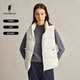 POLOWALK女裝春秋新款羽絨馬甲連帽保暖純色百搭女士上衣羽絨背心 白色 L
