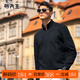 布先生立領(lǐng)拉鏈加厚T男撞色織帶拉鏈口袋設計長(cháng)袖衛衣BT15616斷碼清倉 鋼琴黑 M (170)