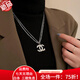 冬天毛衣項鏈小香風(fēng)雙c字母毛衣鏈女高級感大氣高檔秋冬 雙C銀色B款