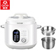愛(ài)德（aide）加厚純鈦內膽0涂層全自動(dòng)3L電壓力鍋蒸煮電高壓鍋智能飯煲電飯鍋小型迷你小2-3人家用多功能無(wú)涂層 3L白色(加厚鈦單膽+單蒸籠) 3L