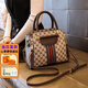 喵小姐（MISSMIAO）輕奢高端品牌女士包包女包新款百搭單肩斜挎手提包女大容量媽媽包 咖啡色(印花休閑通勤高級感小眾)