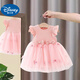 迪士尼（DISNEY）女童夏季連衣裙2025新款洋氣兒童公主裙嬰兒童裝一歲寶寶夏裝裙子 粉紅色 100 (升級款)cm