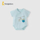 童泰（TONGTAI）嬰兒短袖包屁衣夏季純棉薄款寶寶連體衣休閑外出哈衣爬服藍色59cm