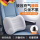 鯨美多德國按壓充氣腰墊長(cháng)途飛機出差旅行腰枕護腰靠墊腰托睡覺(jué)神器高鐵 牛奶絲方枕【銀灰色】