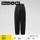 蕉內（Bananain）熱皮502+女士工裝長(cháng)褲子束腳休閑運動(dòng)寬松保暖25秋冬季款女裝衣服 黑色 M