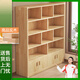 眾淘全實(shí)木書(shū)柜純實(shí)木書(shū)架落地一體靠墻置物架矮書(shū)柜兒童收納儲物柜子 升級松木+帶門(mén)5層140X30X180CM
