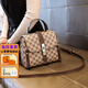 喵小姐（MISSMIAO）輕奢高端品牌女士包包女包新款通勤大容量單肩斜挎包女百搭小方包 咖啡色(時(shí)尚洋氣印花高級感小眾)