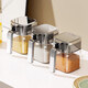 吱凡日本調料罐高顏值高端新款調料盒防潮密封收納組合鹽罐調味瓶罐 【4個(gè)】米白-400ml【帶量勺/防潮密封】 送調料貼紙