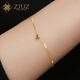 ZJUZ18K金彩金手鏈女款au750金手鏈愛(ài)心玫瑰金黃金手鏈生日禮物送女友 黃金色