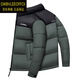 DW BV LEEOFFCK意大利風(fēng)國際品牌男式加厚鵝絨羽絨服冬季新款撞色時(shí)尚短款面包服 墨綠色 XL 180